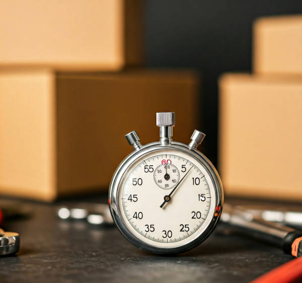 שעון עצר עם משלוחים ברקע